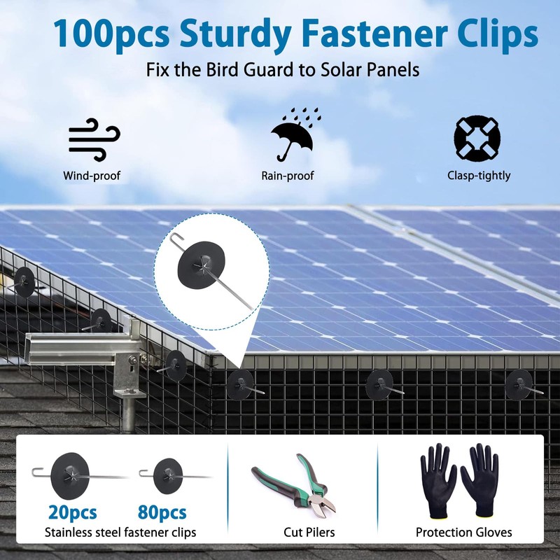 FUTRPOW Critter Guard for Solar Panels,6in x120ft Solar Panel Bird