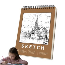 Artist Drawing Book - Top Binder Sketch Pad,Multifunctional Top Bound Sketch Pad, 100 Sheets Art Sketchbook for Kids Adults