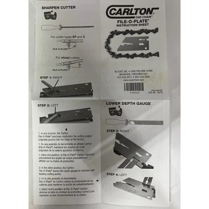 Carlton 65980 Carlton FILE-O-PLATE 3/8" STD SEMI-CHISEL 3/16" CHAINSAW FILE