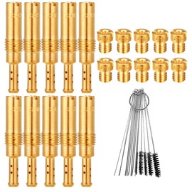 Motorcycle Carburettor Nozzle Set, 20 Pieces Carburettor Main Nozzle Slow Pilot Jet Kit Set with Cleaning Kit, Nozzles Pilot Slow Jets, for Motorcycles and General Engine Equipment