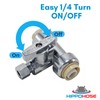 Push On T-STOP Shut Off Valve (1/2" Push x 1/2"