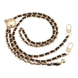 sakurawing Shoulder Strap, Chain, Crossbody Bag, Ring, Pouch, Smartphone Replacement, Adjustable, 47.2 inches (120 cm), Black, Gold