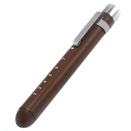 AAProTools Pen Light Nurse Penlight Reusable White Led Pen Light with Pupil Gauge Measurements for Doctor Stethoscope Healthcare Nursing School Students(Brown)