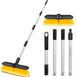 ARTIPOLY 65" Car Wash Brush with Extension Pole, Car Wash 10” Dip Soft Brush, No Scratch Car Cleaning Brush Supplies for RV Boat Truck SUV, House Siding, Snow, Floors, Extension Aluminum Alloy