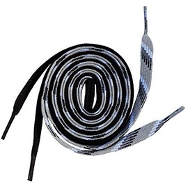 Misfit Shoelaces - Dual colored, waxed, shoelaces with molded aglets (Black & Gray 63 - Inch)