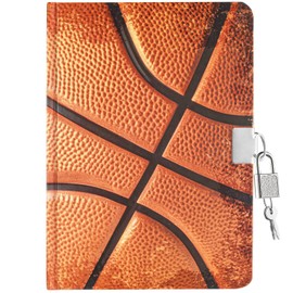 WERNNSAI Kids Diary for Boys Sport Journal - Kids Luminous Journal Travel Diary, School A5 Lined Memos Writing Drawing Notepad with Lock and Keys, Basketball Notebook Birthday Christmas Gift