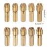 sourcing map 10-Piece Drill Chuck Collet Set 0.5-3.2 mm, Brass