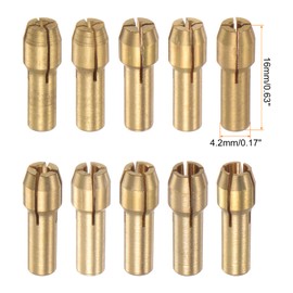 sourcing map 10-Piece Drill Chuck Collet Set 0.5-3.2 mm, Brass Drill Chuck, Rear Diameter 4.2 mm for Light Accessories, High Speed Drill