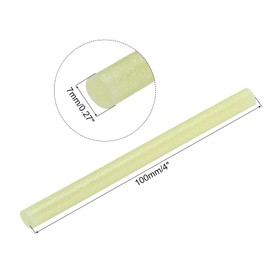 QUARKZMAN Hot Melt Glue Sticks, 100mm Long x 7mm Diameter for Hot Melt Glue Gun, Perfect for DIY Craft Projects and Sealing, Glitter Yellow, Pack of 20