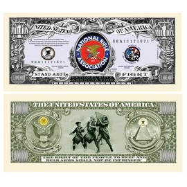 American Art Classics NRA National Rifle Association Million Dollar Bill - Comes in Bill Protector - Show Your Support for The Second Amendment