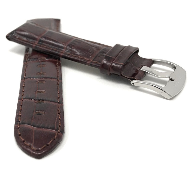 Bandini 22mm Mens Italian Leather Watch Band Strap - Brown
