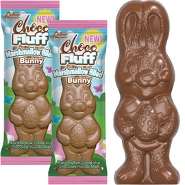 Fruidles Chocofluff Easter Bunny Holiday Treats, Marshmallow filled Bunny, Party Bag Fillers, Individually Boxed, Kosher Certified Dairy, 3.8 oz Chocolate Bar (12-Pack)