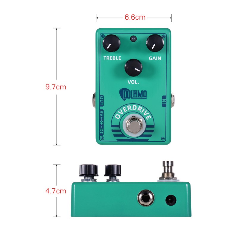 Dolamo D-12 Overdrive Guitar Effect Pedal with Treble Gain Volume