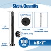 ANCHOREASE #8×2″ Sheet Metal Screws 100Pcs, 410 Stainless Steel Black