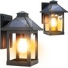 CYHKEE 2 Pack Solar Wall Lanterns Outdoor with 3 Modes,