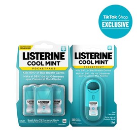 Listerine TikTok Shop Duo Pack, PocketPaks Fresh Breath Strips & Pocketmist Fresh Breath Spray (Available in Cool Mint and Freshburst Flavors):_Cool Mint PocketPaks and Pocketmist