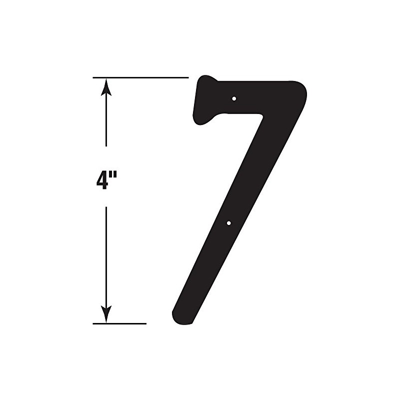 Prime-Line MP4117 4 In. House Number 7, Diecast, Black Finish