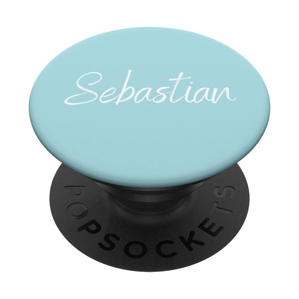 Sebastian First Name Design Light Blue PopSockets with Interchangeable PopGrip