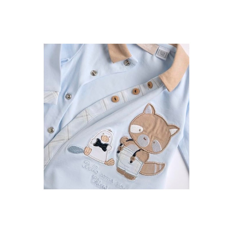 Chicco, Baby Boys Soft Warm Fabric Footed Teddy Bear Jumpsuit,