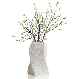 Jarron De Ceramica Moderno Florero Minimalista,Jarrones Decorativos Modernos,Jarrones Geométrico Utilizados en la Mesa de la Boda, Fiesta, Escritorio,Sala de Estar, Dormitorio de Oficina (Blanco-S)