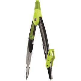 Maped - 5 Piece Set - 1 Metal Open Lead Compass + 1 Universal Ring + 1 Pencil + 1 Sharpener + 1 Lead Case - Interchangeable Accessories - College - Green