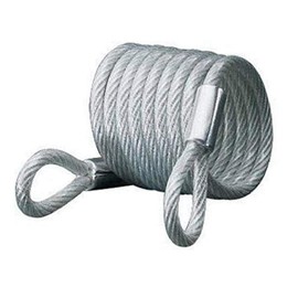 TERF® Heavy Duty Bicycle Cable Loop 2000mm (2 Meter) Long and 7mm Thick Spiral Steel Cable with Vinyl Cable Cover Ideal For Electric Bike Cycle Garage Door Gate and Out Door Equipment - Pack of 1