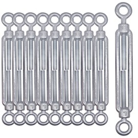 (Pack of 10) Turnbuckle Wire Tensioner M6, Adjustable Turnbuckles Eyelet and Eyelet, Rope Tension (Pack of 10, M6)