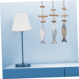 Ciieeo 3Pcs Mediterranean Wood Fish Hanging Pendant Sculpture Nautical Decor for Living Room Corridor Bedroom Easy to Hang for Beach Themed Spaces