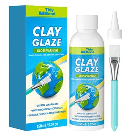 150ML Air Dry Clay Glaze, High Gloss Water-Based Varnish & Protective Craft Sealer, Helps Prevent Cracking & Scratches for Pottery, Ceramics, Art Painting & DIY Crafts, Non-Toxic