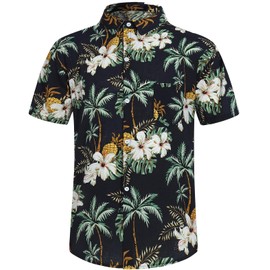 Hawaii Dog Shirt, Pet Summer T-Shirts Dog Style Floral Breathable Cool Clothes Hawaiian Shirts for Small Dogs and Cats Owner and Pet Shirts are Sold Separately