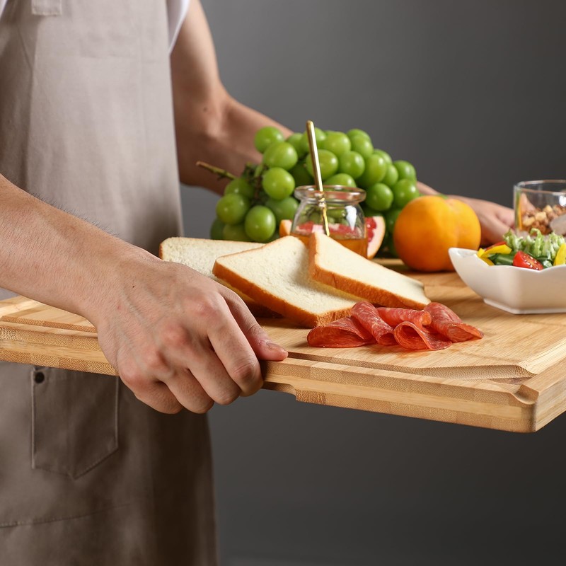 24 x 18 Extra Large Bamboo Serving Boards for Kitchen,