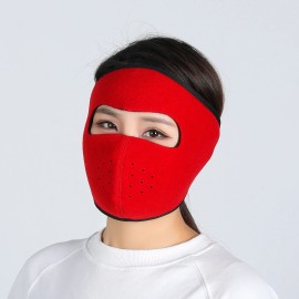 Unbranded Winter Warmer Fleece Full Face Mask Ski Snow Face Mask Balaclava for Women Men - Red