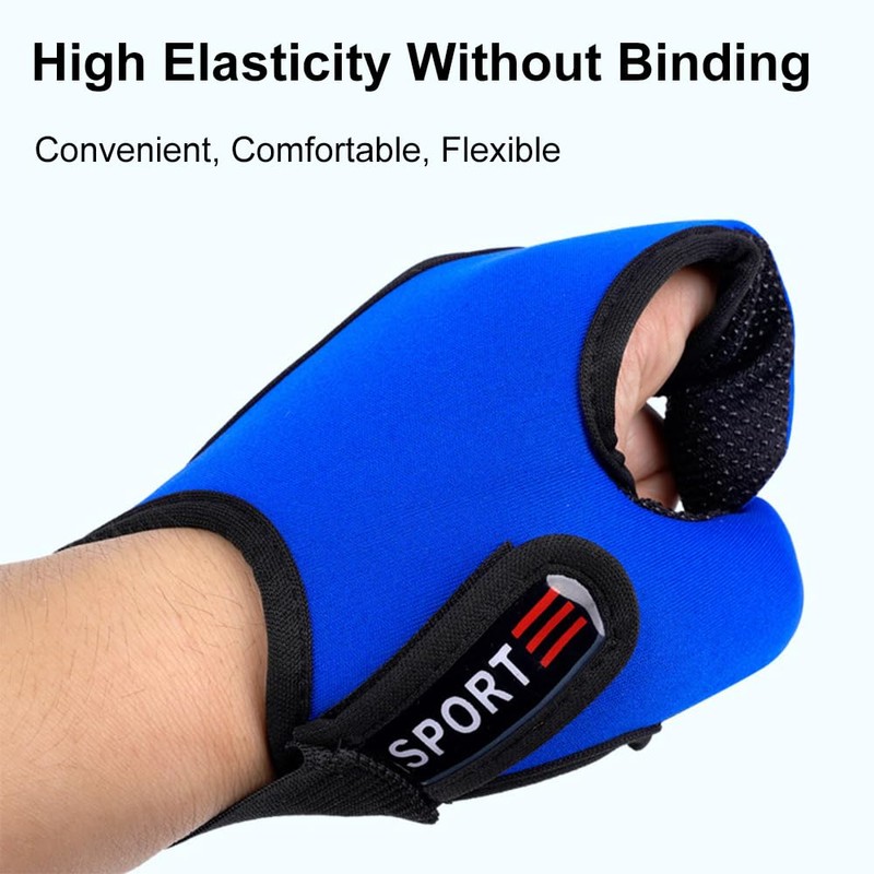 2Pcs Fishing Protective Gloves Finger Stall, Black Thumb + Index