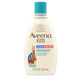 Aveeno Kids - Champú para cabello rizado y crespo, champú hidratante para cabello tipo 3 y 4, productos para cabello rizado para niños adecuados para cuero cabelludo sensible con extracto de avena y