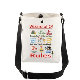 CMNIM Wizard Movie Inspired Gifts Red Dor-thy R-by Crossbody Purse Wizard Rules Adjustable Shoulder Strap Fans Messenger Bag (Wiz-rd Rules CB)