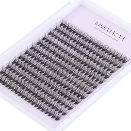 Cluster Eyelashes Extensions 40D 0.07 D Curl DIY Individual Eyelash Extension at Home (11 mm, 240 Pieces, 40 0.07D Curl)