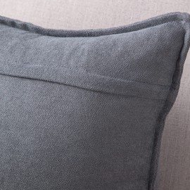 Madizz Set of 2 Short Chenille Throw Pillow Covers 16x16 Inch Grey Soft Decorative Cushion Cover for Sofa Bedroom Pillow Shell