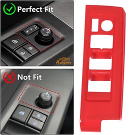 Aunginsy Car Door Window Glass Lift Button Panel Trim Cover Compatible with Toyota Tundra/Sequoia 2022-2025 Car Front and Rear Doors Armrest Window Control Switch Decorative Frame Sticker Accessories