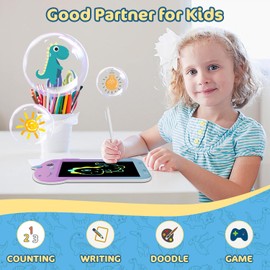 Electight Toddler Toys for 3+ Years Old Girls Boys Gifts, Dinosaur Toys Drawing Pad Birthday Presents, 8.8in LCD Writing Tablet Doodle Board for Kids Toy Gift,Paint,Game,Learn,Educate-Gradual Purple