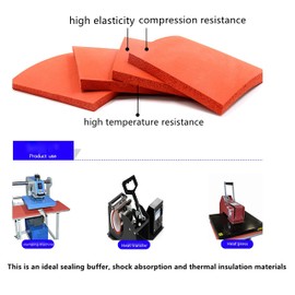 LMS Heat Resistant Silicone Sponge Foam Rubber Sheet, Texture, High Temp Press, Red 11.8 x11.8 inch 1.5mm Thickness (1)