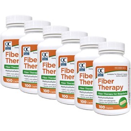 Quality Choice Fiber Therapy for Regularity Methylcellulose 500 mg 100 Caplets Pack of 6