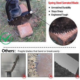 CKLT One-Piece 41in Manual Edger Lawn Tool with Spring Steel Blade Manganese Steel Border Edger for Landscaping Rustproof Half Moon Edger with Rubber Handle for Garden Maintenance