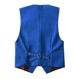 YuanLu Conjunto de chaleco formal de 3 piezas para niño con pajarita y corbata, Azul Real, 4 Años
