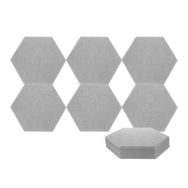 HARFINGTON 12pcs Acoustic Panels 10.2" x 11.8" x 0.3" Hexagon Self Adhesive Sound Proof Wall Panels High Density Sound Deadening Foam Panel for Home Office Recording Room Studio, Grey