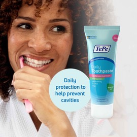 TePe Daily Toothpaste, mild peppermint flavour, gentle everyday toothpaste to prevent cavities with an age-appropriate fluoride level