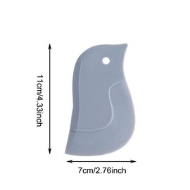 PZRT 2pcs Penguin Shape Baking Tool Soft Cleaning Blade Scraper Oil Dish Plate Scraping Dirty Stains Cleaning Wiping Board Kitchen Accessories 11x7 cm, Random Color