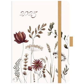 Premium Timer Big "Herbstblumen" 2026: Hochwertiger Buchkalender. Terminplaner mit Wochenkalendarium, Gummiband und Stifthalter. 12 x 17 cm
