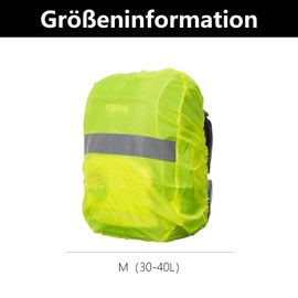 YUGUOLAN Rain Cover Backpack, Backpack Rain Cover, Rain Cover School Bag, Rain Cover Backpack, Waterproof Backpack with Reflectors, for Hiking, Camping, Cycling (30-40L)