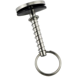 Marine Hatch Cover Pull Handle with Spring Hidden Pin Button for Fishing Boat Yacht ， Stainless-Steel 316 Hatch Cover Pull Lifter & Rubber Gasket and Spring (2, Diameter: 4.8mm)