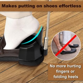 iGuerburn 2Pcs Shoe Horn Long Handle for Seniors, 9.6"-31" Telescoping Shoe Horns for Men Women Foot Funnel Shoe Assist Shoe Helper No Bending Over, Best Gifts for Elderly Dad Parents
